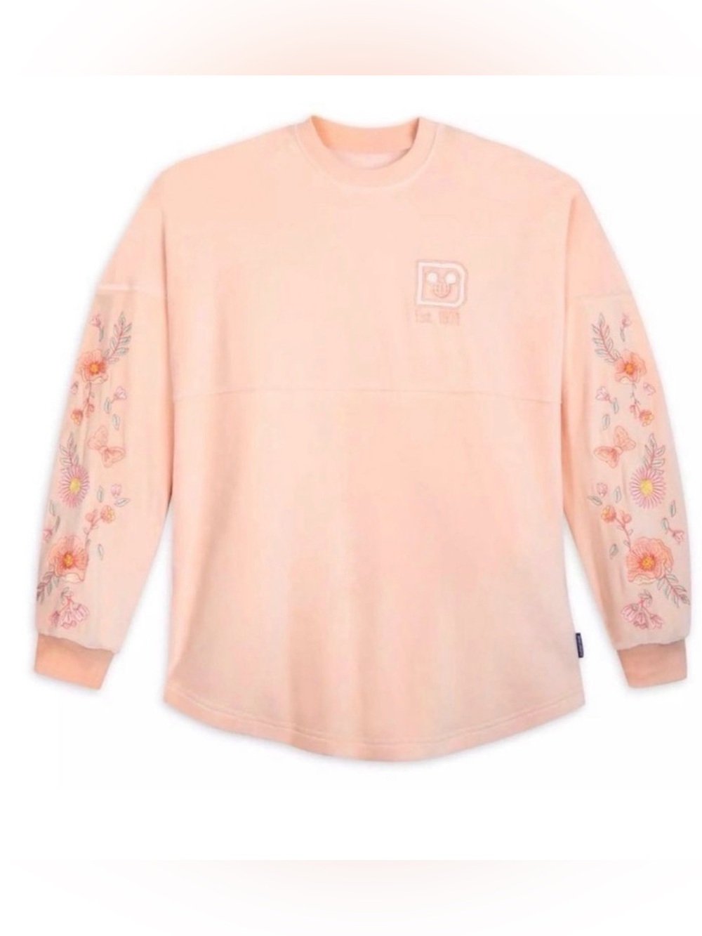 Disney Floral Peach Velour Spirit Jersey, Size M